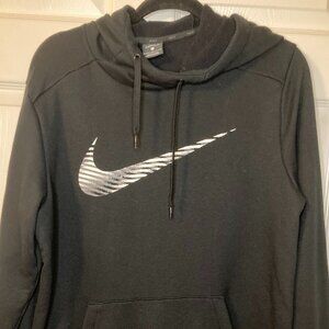 Nike Dri-Fit Men's Swoosh Training Hoodie -Black With White Logo - Size L